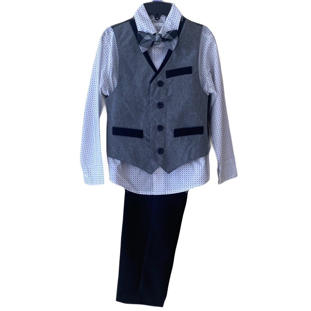 VAN HEUSEN Formal Outfit with Gray Vest and Bow Tie